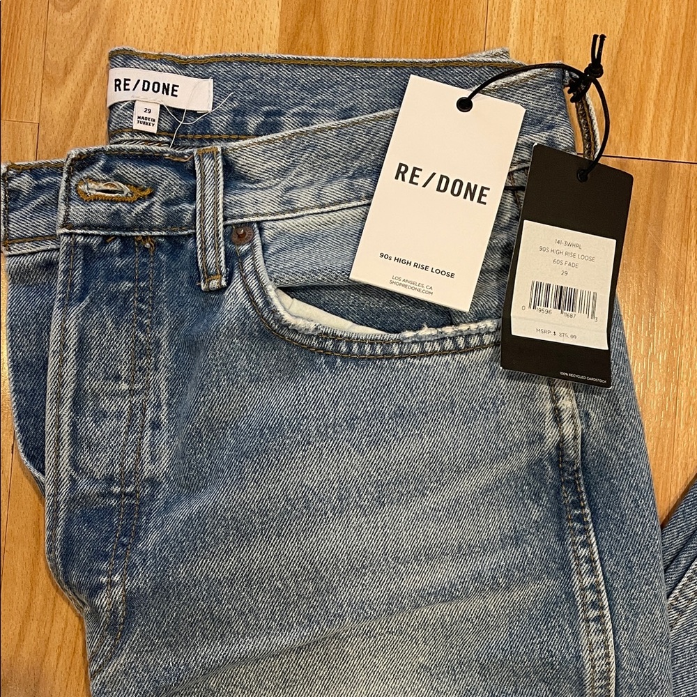 Re/Done Light Blue High-Rise Loose Jeans